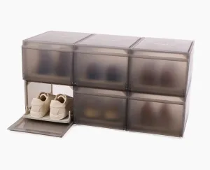 ShoeCase 6-piece Grey Shoe Storage Box