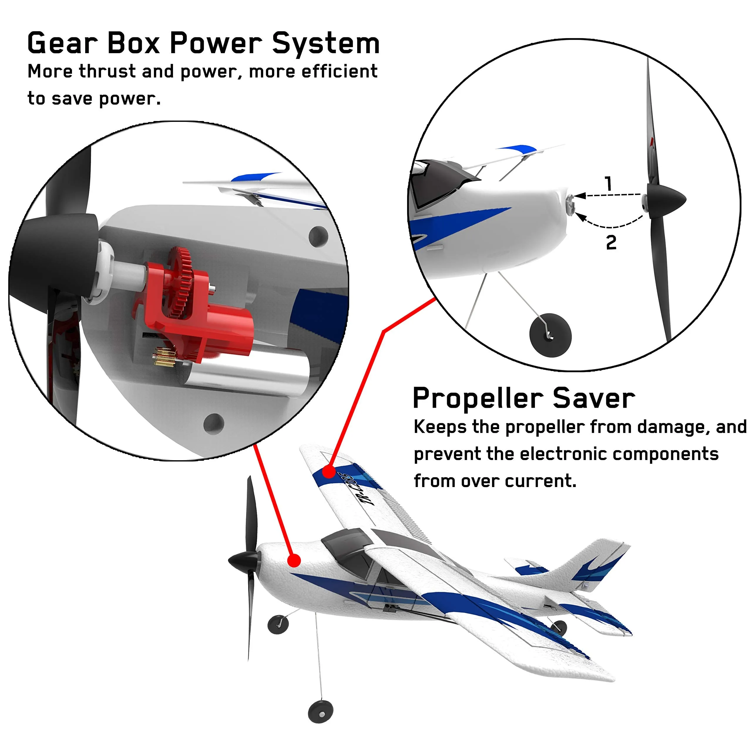 Spare Propellers for Top Race TR-C285G Rc Plane and TR-C385 4 Channel Remote Control