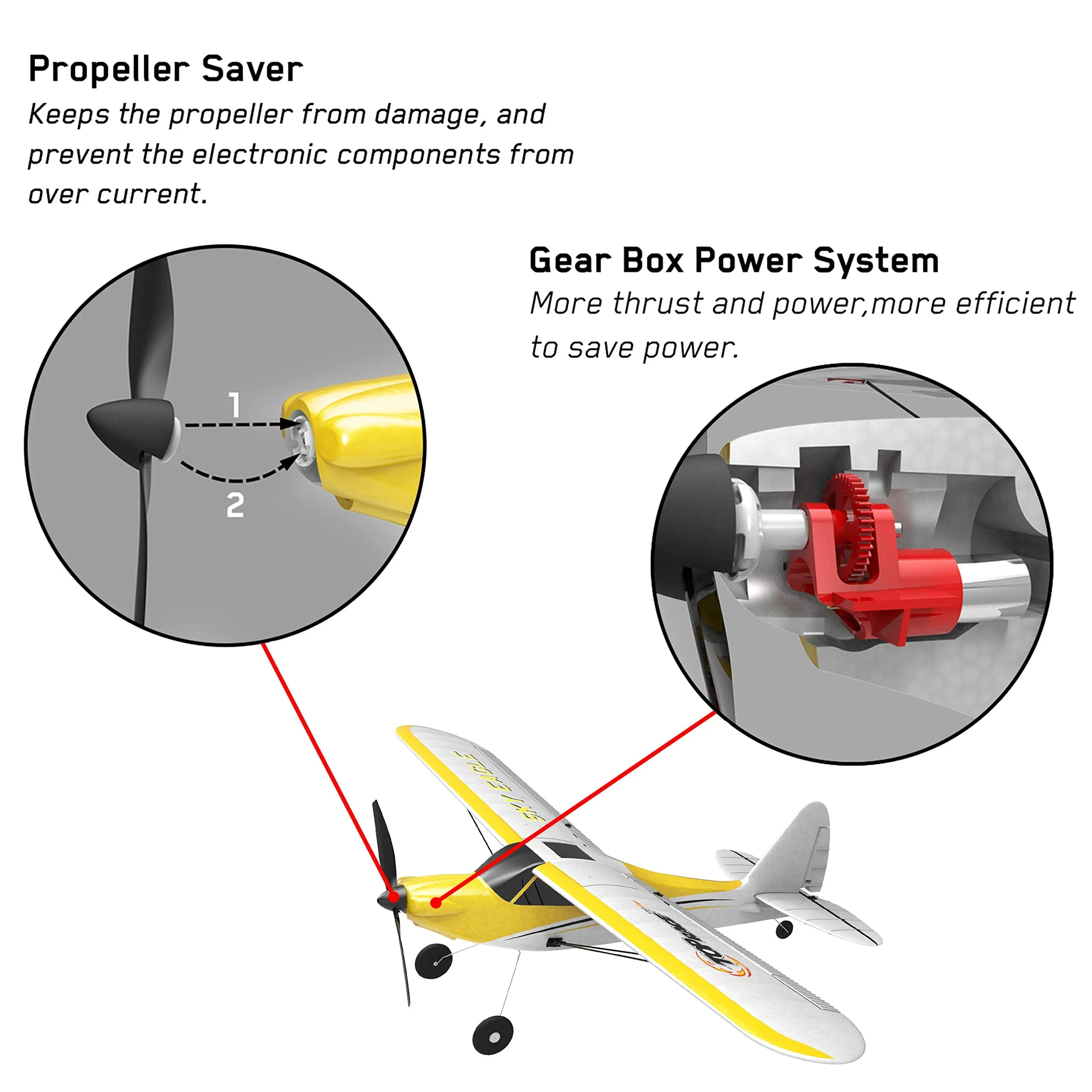 Spare Propellers for Top Race TR-C285G Rc Plane and TR-C385 4 Channel Remote Control