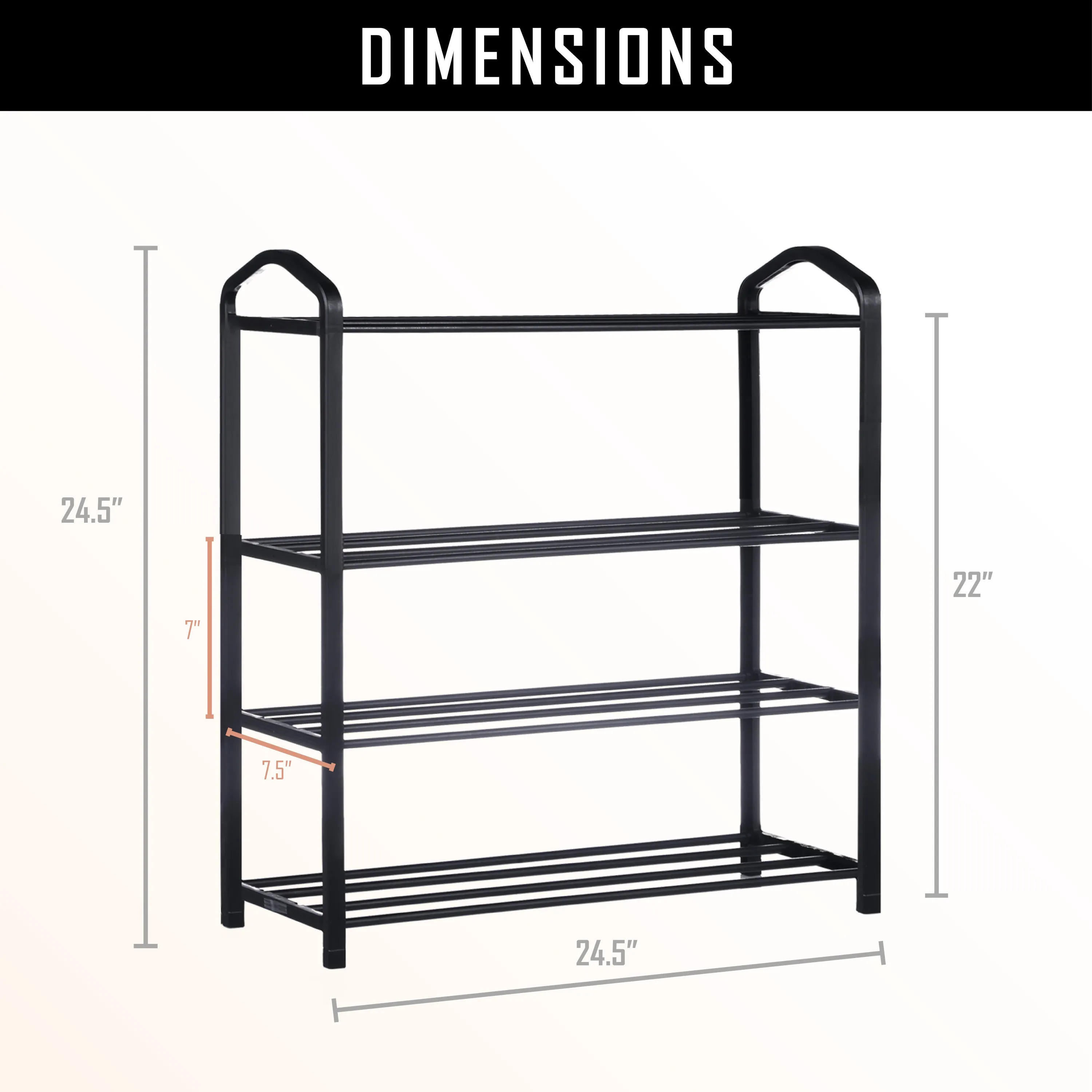 Stack Pro 4-Tier Stackable Shoe Rack