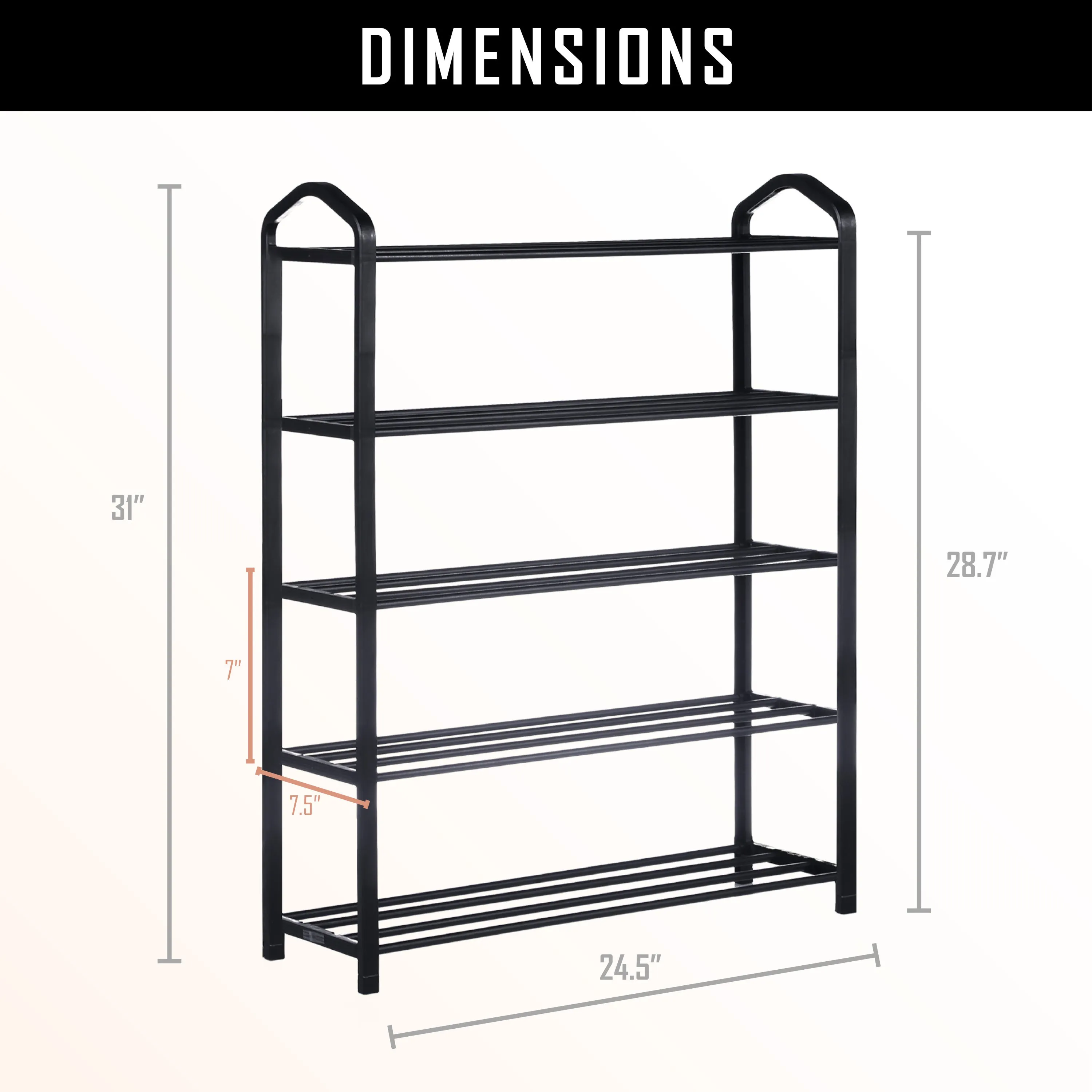 Stack Pro 5-Tier Stackable Shoe Rack