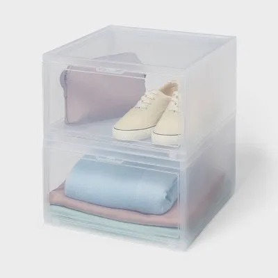 Stackable Large Bin Front Opening Clear - Brightroom