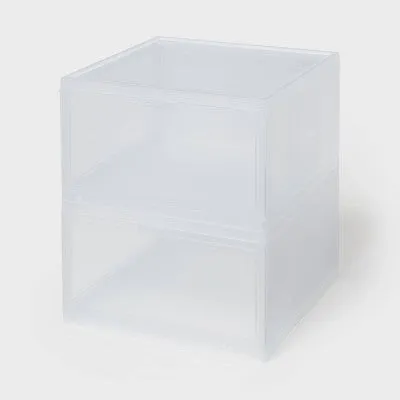 Stackable Large Bin Front Opening Clear - Brightroom