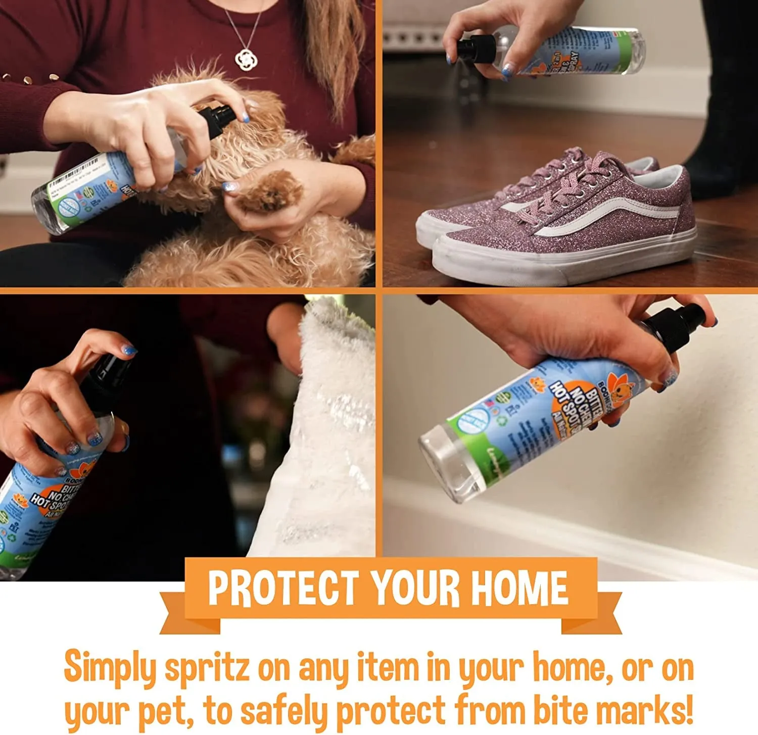 Ultimate Bitter 2-in-1 No Chew & Hot Spot Spray - Natural Chewing Deterrent & Skin Soother for Dogs and Cats - Made in the USA (8 Fl Oz)