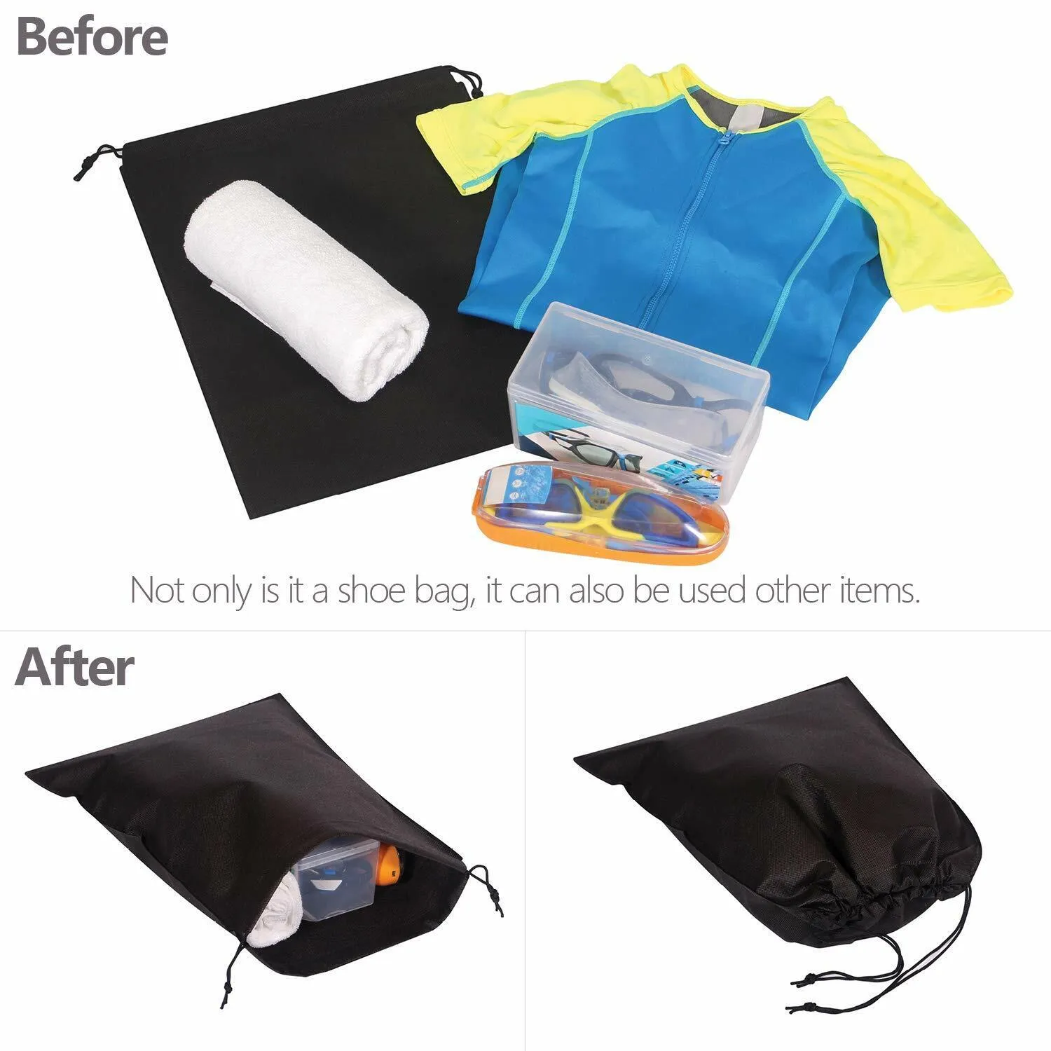 US 12PCS Boot Shoe Toy Storage Drawstring Bag Travel Organizer Large Dust-proof