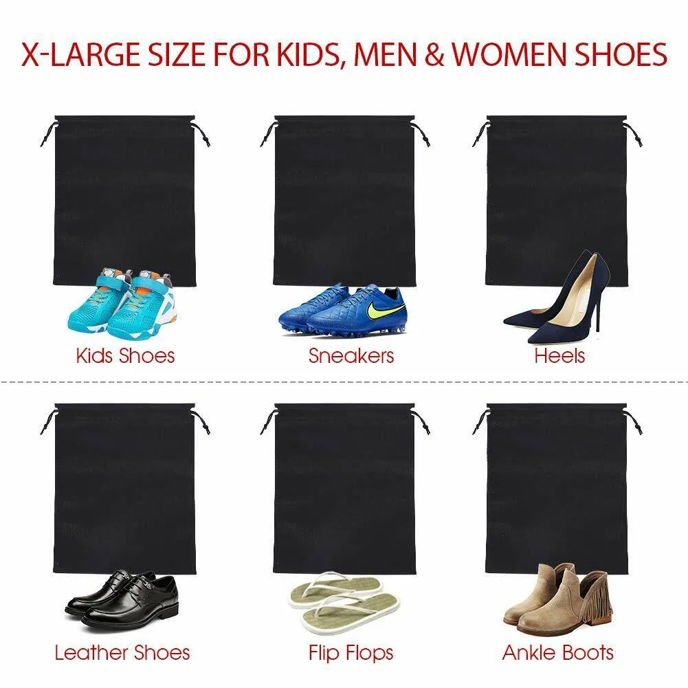 US 12PCS Boot Shoe Toy Storage Drawstring Bag Travel Organizer Large Dust-proof