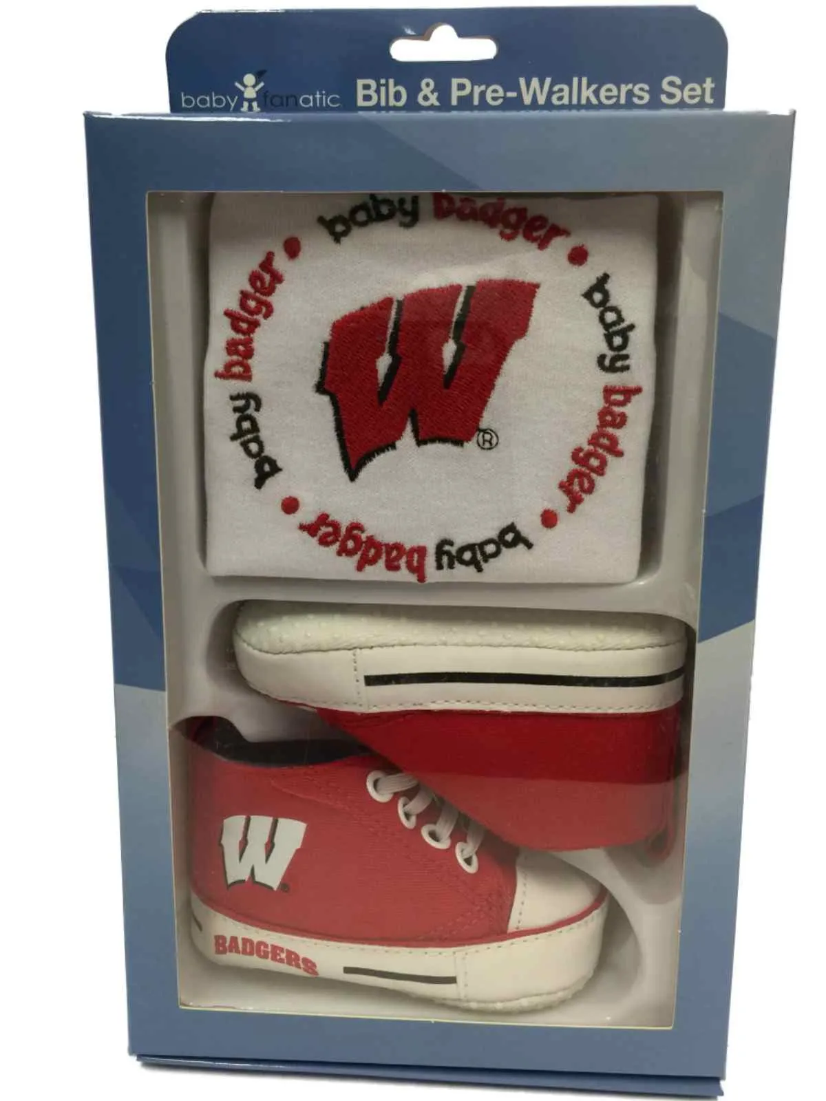 Wisconsin Badgers Baby Fanatic Infant Bib & Pre-Walker Shoes Gift Set